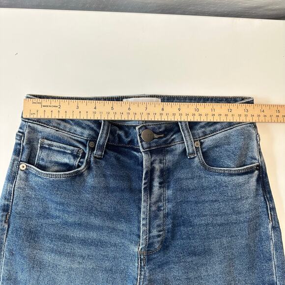 Evereve The Ever Straight Jeans Women Sz 27 Blue High Rise Button Fly Minimalist - Picture 13 of 15